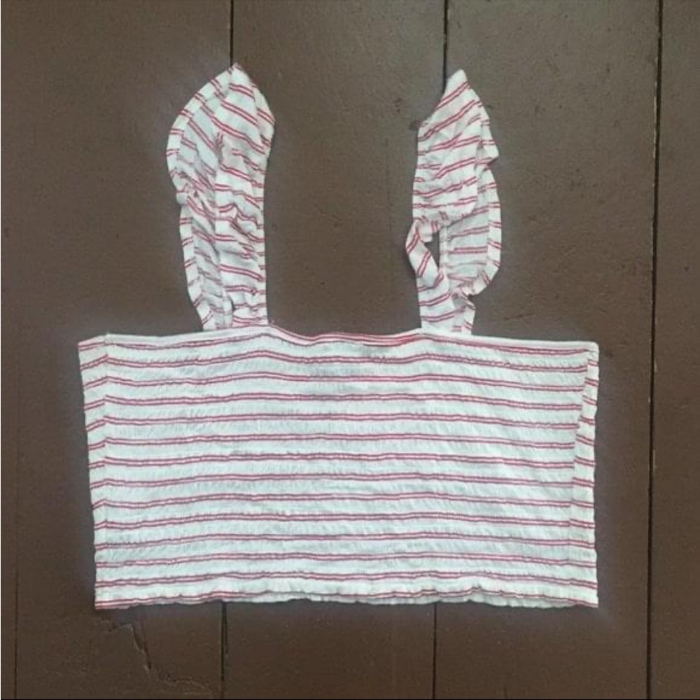 NWOT Wild Fable Pink and white knit striped crop top - Picture 4 of 6